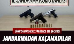 Söke’de 3 ruhsatsız tabanca ele geçirildi