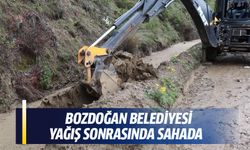Bozdoğan Belediyesi, yağış sonrasında sahada