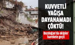 Kuvvetli yağışa dayanamadı, çöktü!