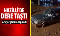 Nazilli’de dere taştı, yol ulaşıma kapandı
