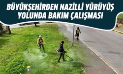 Büyükşehir ekiplerinden Nazilli yürüyüş yolunda bakım çalışması