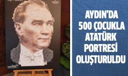 Aydın'da 500 çocukla Atatürk portresi oluşturuldu