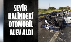 Seyir halindeki otomobil alev aldı!