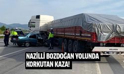Bozdoğan Nazilli yolunda korkutan kaza!