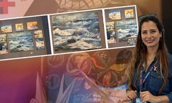 Nazillili ressam eserlerini İzmir Sanat Fuarı’nda sergiledi