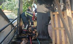 Aydın’da evin hurdalık bölümünde yangın çıktı