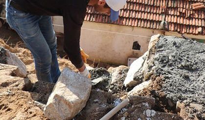 Bozdoğan’da taş duvar örme işi tamamlandı