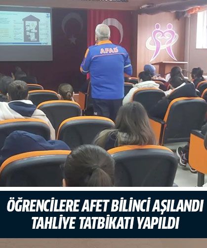 Öğrencilere afet bilinci aşılandı, tahliye tatbikatı yapıldı
