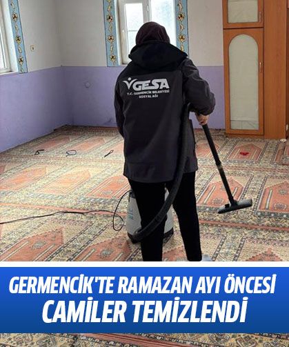 Germencik'te Ramazan ayı öncesi camiler temizlendi