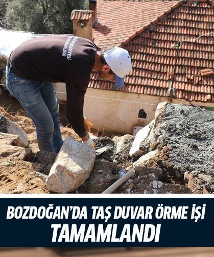 Bozdoğan’da taş duvar örme işi tamamlandı