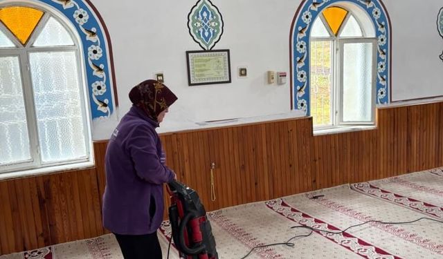Germencik'te Ramazan ayı öncesi camiler temizlendi