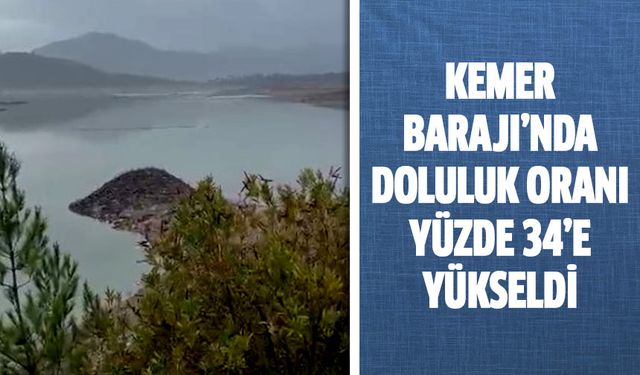 Kemer Barajı’nda doluluk oranı yüzde 34’e yükseldi