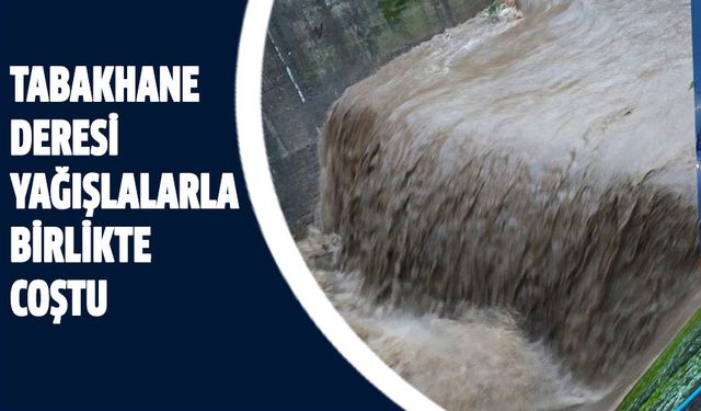 Tabakhane Deresi yağışlarla birlikte coştu