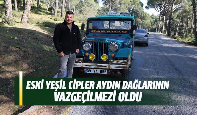 Eski yeşil cipler Aydın dağlarının vazgeçilmezi oldu