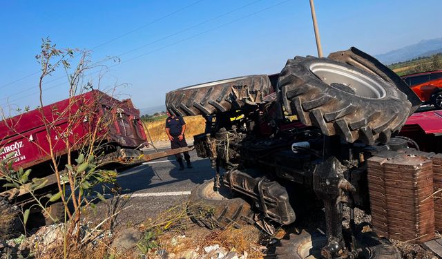 Kontrolden çıkan traktör devrildi: 1 yaralı
