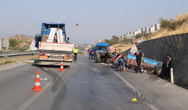 Aydın'da traktör tırla çarpıştı: 1 ölü, 2 yaralı