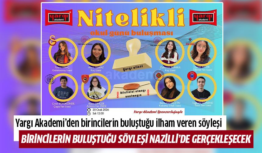 Birincilerin buluştuğu söyleşi Nazilli’de gerçekleşecek
