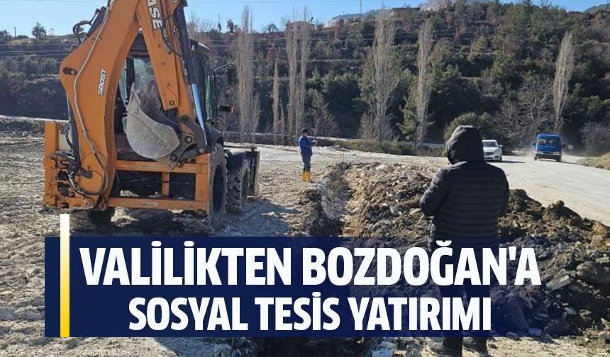 Valilikten Bozdoğan'a sosyal tesis yatırımı