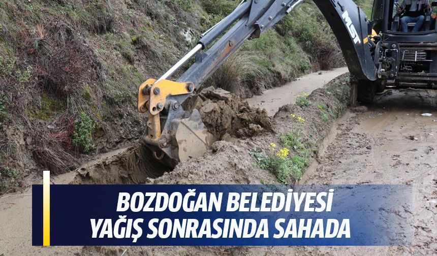 Bozdoğan Belediyesi, yağış sonrasında sahada