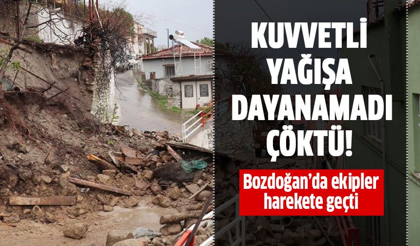 Kuvvetli yağışa dayanamadı, çöktü!