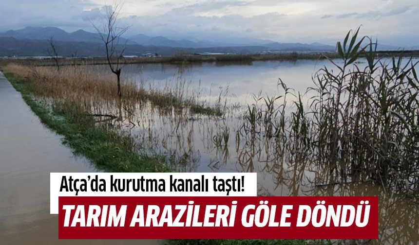 Sultanhisar'da kurutma kanalı taştı, tarım arazileri göle döndü