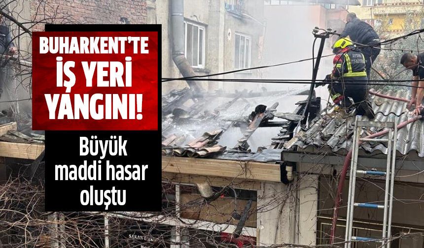 Buharkent’te iş yeri yangını