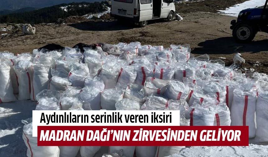 Madran' dan toplanan kar, yazın serinleten lezzete dönüşüyor