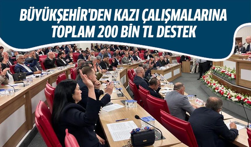 Büyükşehir'den kazı çalışmalarına toplam 200 bin TL destek