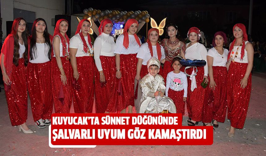 Kuyucak’taki düğünde şalvarlı uyum göz kamaştırdı