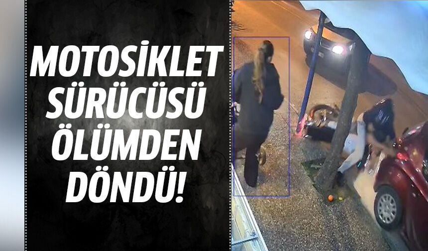 Motosiklet sürücüsü ölümden döndü!