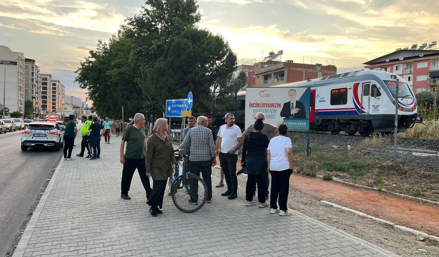 Trenin çarptığı kadın yaralandı