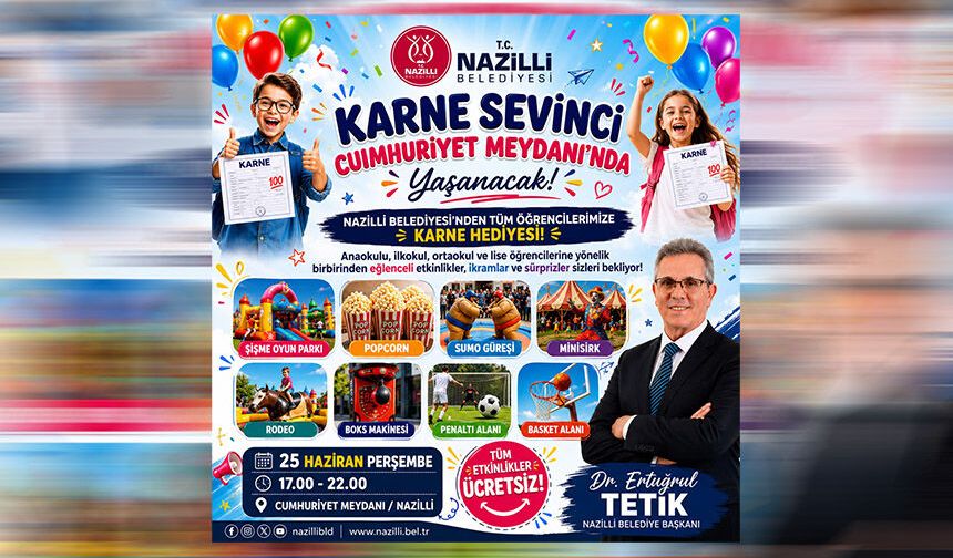 Nazilli Belediyesi’nden öğrencilere karne hediyesi