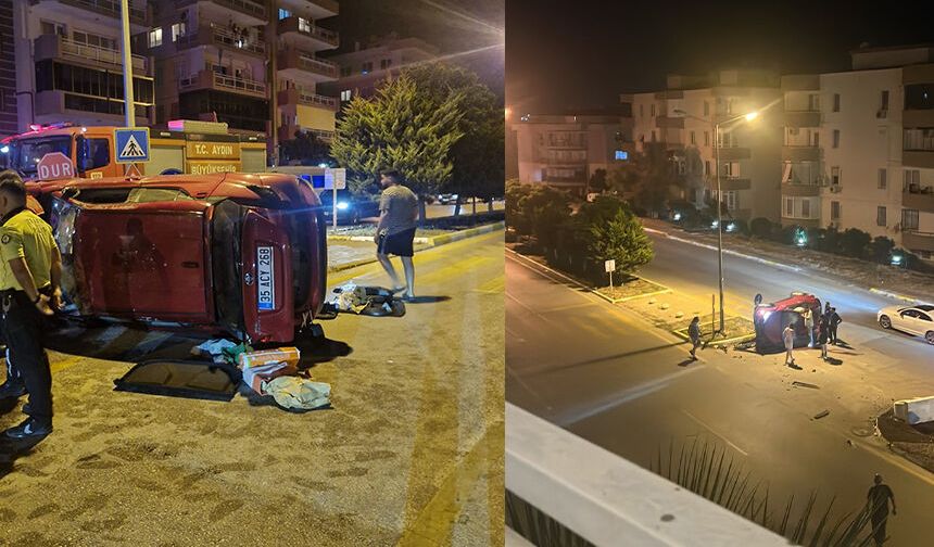 Takla atan otomobilin sürücüsü yaralandı