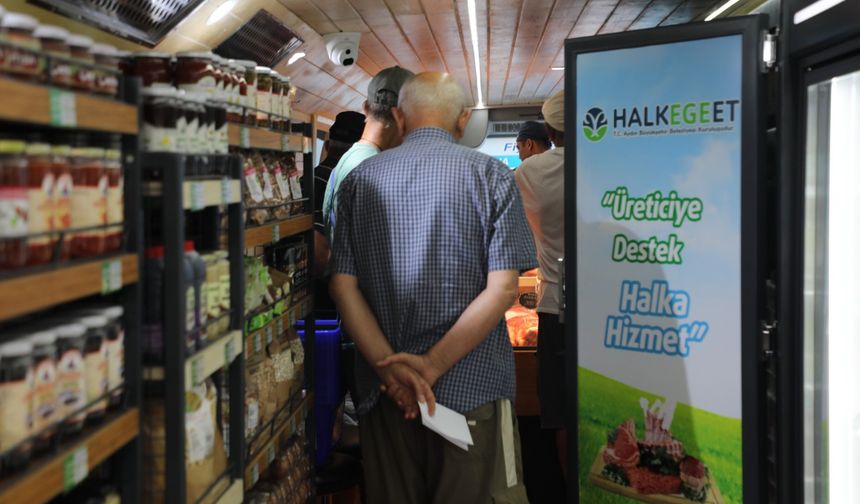 Başkan Çerçioğlu’ndan Güzelçamlı’da Mobil Halk Ege Et hizmeti