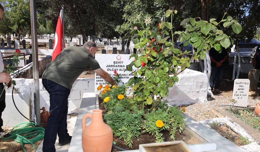 Şehit jandarma er Altun mezarı başında anıldı